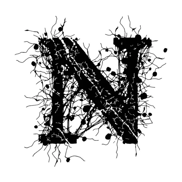 金属音乐风格字体Grunge字母 白色背景隔离 — 图库矢量图片