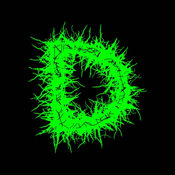 Μεταλλική Γραμματοσειρά Στυλ Μουσικής Πράσινο Γράμμα Μαύρο Φόντο — Διανυσματικό Αρχείο
