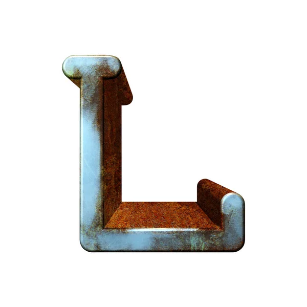 Vecchio Blu Metallizzato Letter Rusty Surface Illustration Art Font — Foto Stock