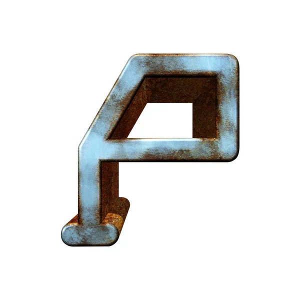 Old Blue Metallic Letter Rusty Surface Illustration Art Font — Stok Foto