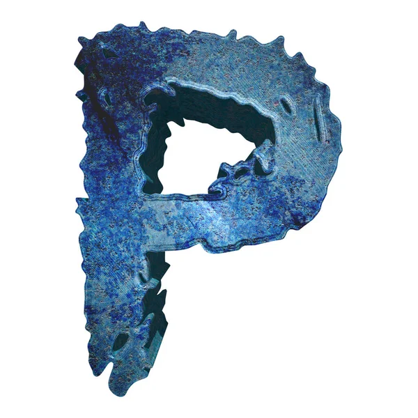 Letra Piedra Azul Tipo Letra Estilo Grunge Ilustración —  Fotos de Stock