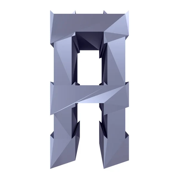 Moderne Geometrische Gotische Font Weergegeven Letter Geïsoleerd Witte Achtergrond — Stockfoto
