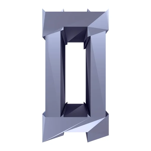モダンな幾何学的なゴシックフォント 白い背景に孤立した3Dレンダリングされた手紙 — ストック写真