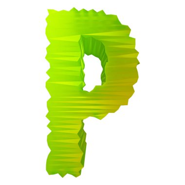 3D işlemeli harf. Üç köşeli yazı tipi..