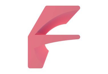 Yumuşak gölgeli 3D dekoratif harf. Sanat yazı tipi.