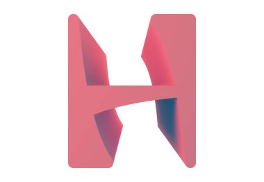 Yumuşak gölgeli 3D dekoratif harf. Sanat yazı tipi.