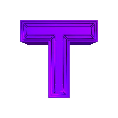 Mor dekoratif mektup beyaz arkaplanda izole edildi. Sanat yazı tipi.