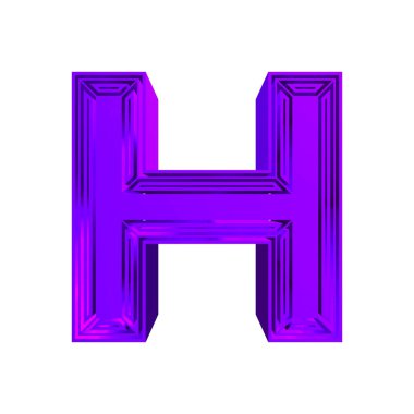 Mor dekoratif mektup beyaz arkaplanda izole edildi. Sanat yazı tipi.