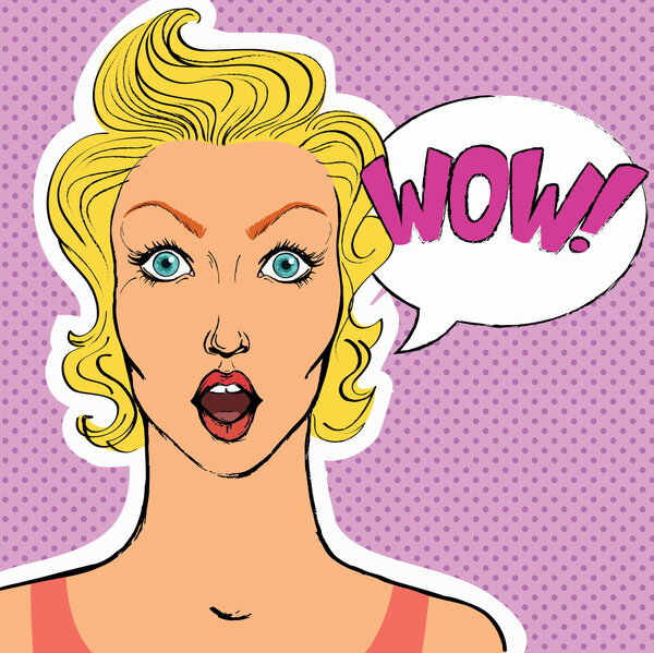 Face of surprised woman.