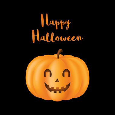 Tasarım Halloween için nesne. Siyah bir arka plan üzerinde kabak. Tebrik, davetiye, kartpostal, el ilanı, kapak için idealdir.