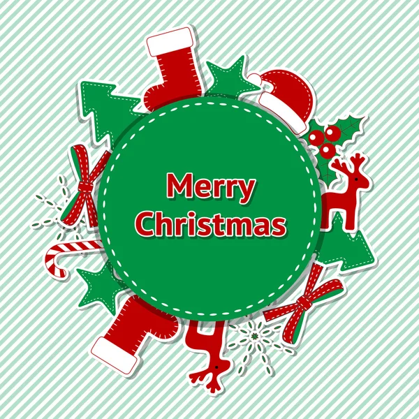Tasarım için Noel ve Yeni yıl elemanları. Geyik, Ağaç, Holly, çorap, yıldız, şapka Santa Claus, şekerlemeler tebrik kartları, web tasarımı, tebrikler için ideal.