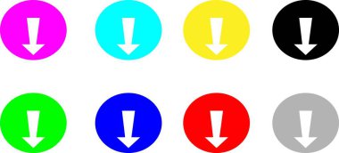 Çoklu Renkli Dairesel İndirme Ok Simgeleri Ayarları