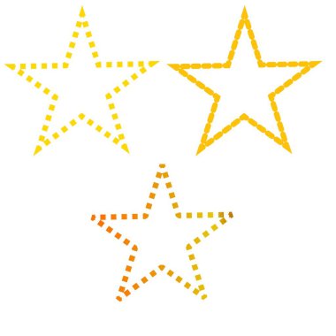 Çizgili çizgi varyasyonları kare, yuvarlak ve gradyan şekilli yıldız çizgileri kümesi. Dekoratif grafikler, festival temaları, UI ve UX elemanları veya yaratıcı tasarım projeleri için mükemmel.