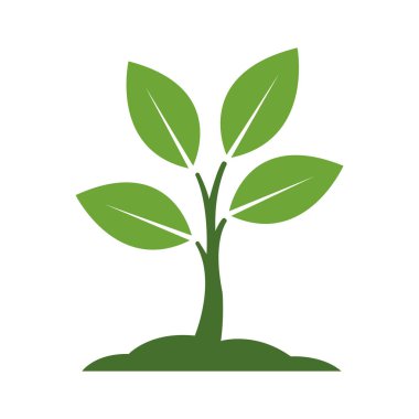 Isolated against a stark white backdrop, this vector shows a green sprout emerging from the soil, embodying themes of growth, nature, and organic development. The design is simple, clean, and effective.