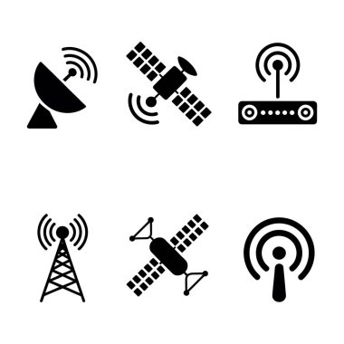 Siyah siluet simgesi yayılan bir kablosuz sinyali tasvir ediyor, genellikle kablosuz ağ, radyo ve yayın bağlantıları için kullanılır. Modern ve temiz.