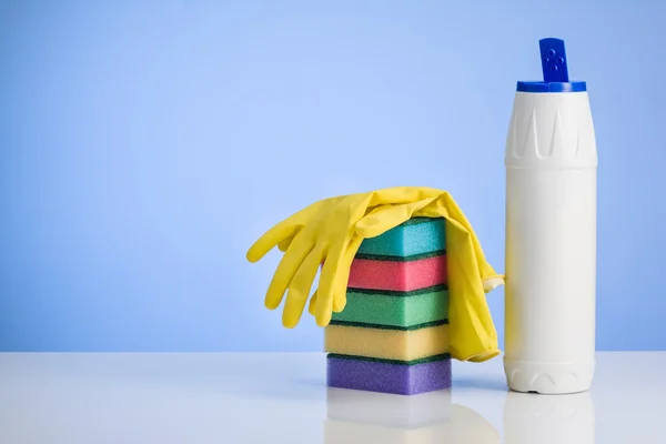 Cleaning product concept background with accessories