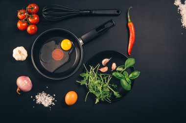 Gıda kavramı arka plan. Yukarıda da görüleceği kara tahta siyah, v ana sayfa