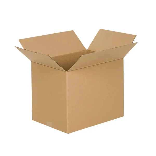 Brown cardboard box isolated on white — Stock Photo, Image