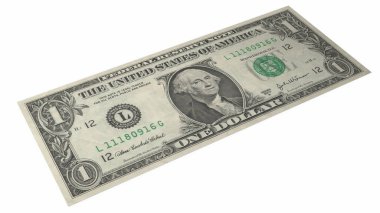 Beyaz arka planda bir dolar izole edilmiş 8k Çözünürlük