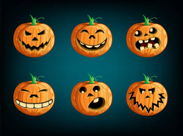 Set zucche per Halloween — Vettoriale Stock