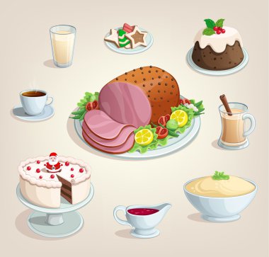 Noel, yeni yıl, akşam yemeği aile, yemek yemekler