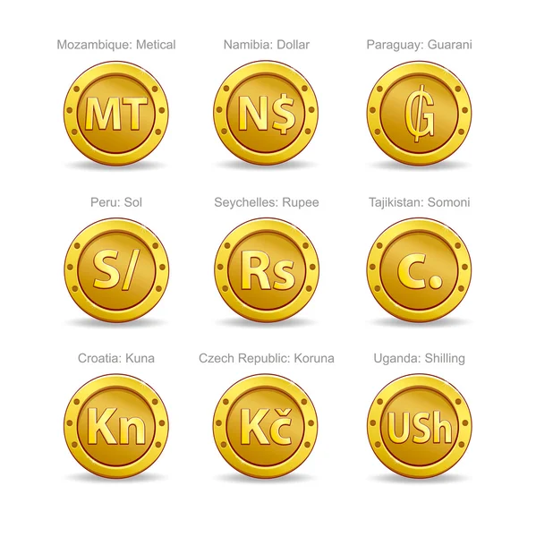 Münzen als Symbolwährung — Stockvektor