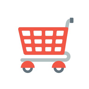 beyaz zemin üzerinde alışveriş arabası.