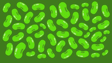 Mung fasulyesi ya da yeşil fasulye deseni içeren canlı bir vektör illüstrasyonuName.