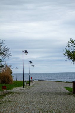 Altın Saatteki Nesebar Sahil Alanı UNESCO Eski Kenti Karadeniz Bulgaristan