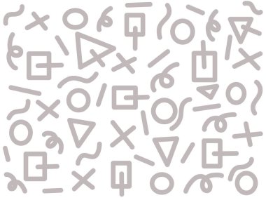 Beyaz Arkaplanda Memphis Biçimli Soyut Geometrik Kusursuz Desen