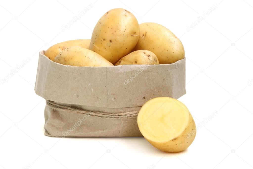 potatoes isolated on white background