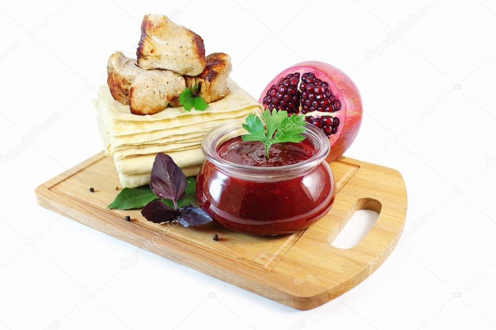 Pomegranate sauce in Caucasian national cuisine