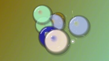 Canlı yarı şeffaf kabarcıklar ve küreler içeren neşeli bir 4k hareket grafiği. Enerjik beyaz kıvılcımlar ve dairesel dalgalanmalarla sıcak bir arkaplan boyunca sürükleniyor..