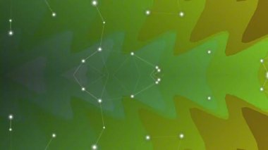 Geometrik dalgaların ve parlak yeşil ve sarı gradyanlarla parlayan nöral ağ bağlantılarının yer aldığı kusursuz bir 4k döngüsü, teknoloji ve veri görselleştirmeleri için mükemmel.