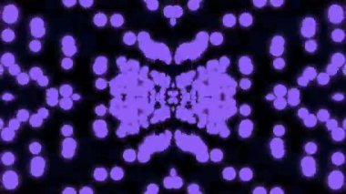 Canlı bir 4k mor nokta matris arka planı. Parlayan dairelerden oluşan kusursuz bir kaleydoskopik döngü, yüksek enerjili müzik videoları, vj kulübü görselleri ve modern dijital görüntüler..
