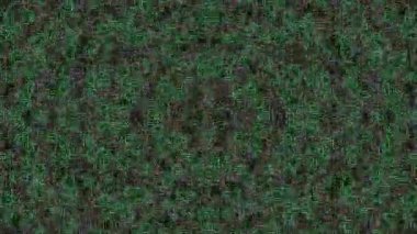 Profesyonel yeşil devre kartı arka planında karmaşık simetrik desenler ve fütüristik dijital labirent tasarımı var. Bu soyut animasyon teknoloji, siber güvenlik ve veri güdümlü hareket grafikleri projeleri için idealdir..