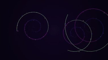 Karanlık Arkaplanda Parlayan Neon Sarmal Canlandırması