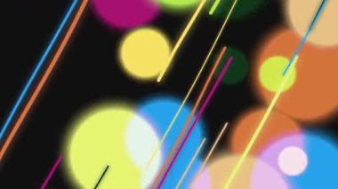 Dinamik Neon Işık Çizgileri ve Bokeh Çemberleri Canlandırması