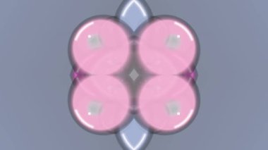 Geometrik şekil oluşturan pembe daireler.