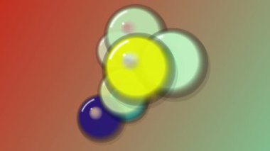 Kırmızıdan yeşile doğru eğimli arkaplanda renkli toplar