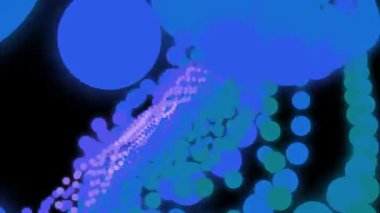 Hareketli grafiklerle dolu canlı mavi soyut dijital arkaplan