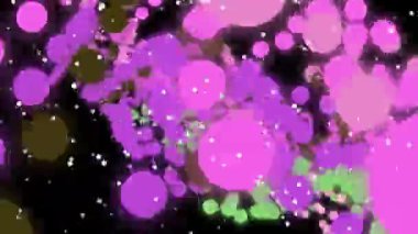 Siyah arkaplanda canlı pembe ve yeşil kabarcıklar