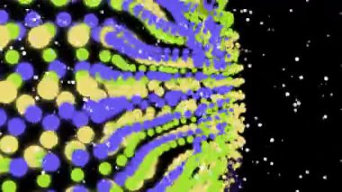 Uzayda dönen renkli daireler.