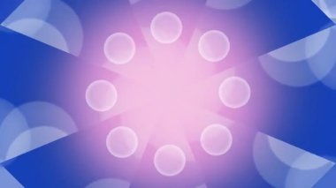 Mavi arkaplanda pembe ve mor dairelerin animasyon dizisi