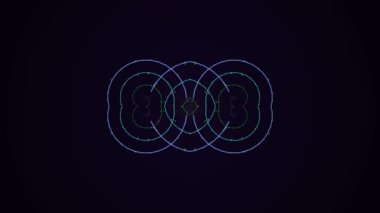 Karanlık bir arkaplanda üst üste binen dairelerin videosu