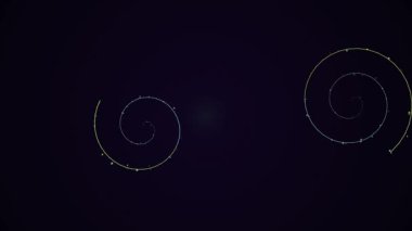 Parlayan Parçacıklarla Dinamik Soyut Spiral Hareket Grafikleri