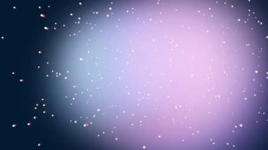 Mavi Mor Arkaplan Üzerine Soyut Parlayan Kozmik Parçacıklar Animasyonu