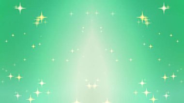 Işıldayan Altın Yıldızlar Parlak Yeşil Arkaplan Simetrik Biçiminde