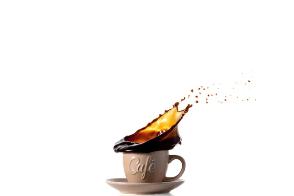 블랙 커피 만드는 스플래시 흘리 고 한잔 — 스톡 사진