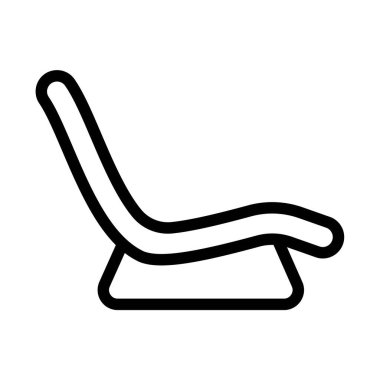 Modern Salon Sandalyesi Satırı Simgesi, Minimum Mobilya Sembolü